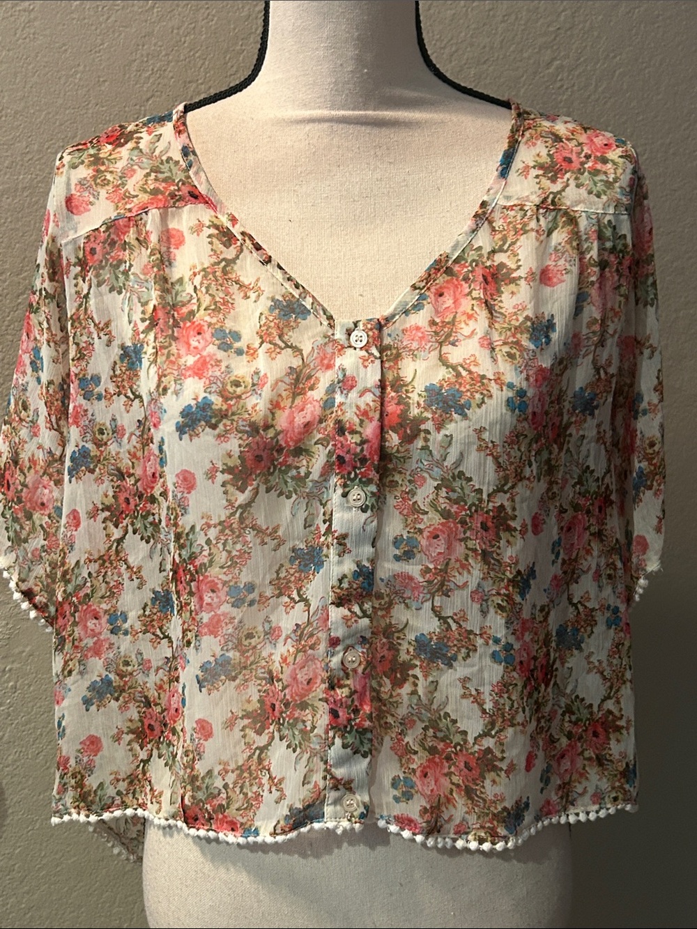 Band of Gypsies Sheer Floral Top